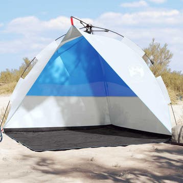 vidaXL Strandtent waterdicht snelontgrendeling azuurblauw, Verzenden, Nieuw, Tot en met 2