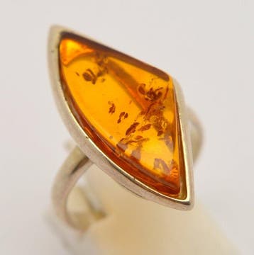 Barnsteen - 925 zilver - Grote Baltische Amber - 4,80 g -