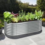 Hoge plantenbak Flormma, 942l, verzinkt, 200x100x60cm - zilv, Tuin en Terras, Bloembakken en Plantenbakken, Verzenden, Nieuw
