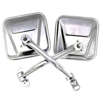 Rampage 1955-1983 Jeep CJ5 Side Mirrors - Stainless, Ophalen of Verzenden