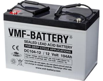 VMF AGM Deep Cycle accu | DC104-12 | 12V 105Ah, Ophalen of Verzenden, Nieuw