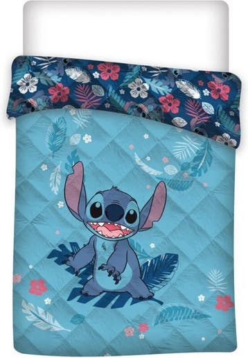 Disney Lilo & Stitch Sprei Flowers - Eenpersoons - 140 x 200, Verzenden, Nieuw
