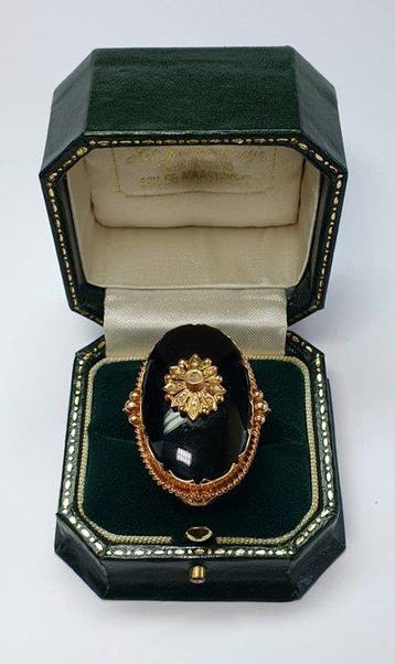 Statement ring - 14 karaat Geel goud - zie omschrijving