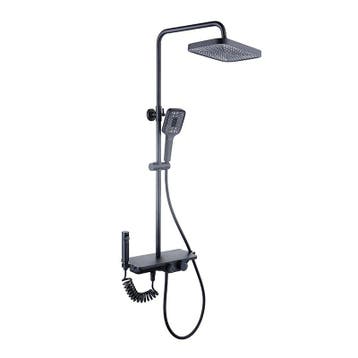 Doucheset Zwart RVS | 30x30cm | Nieuw | OP=OP, Ophalen of Verzenden, Nieuw, Rvs, Douche