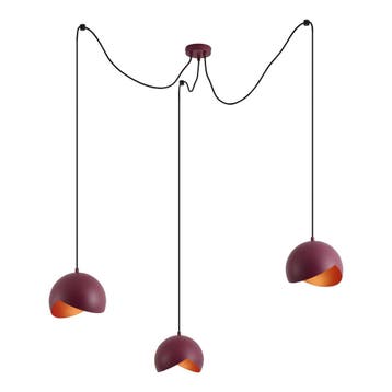 Design hanglamp rood met opaal glas 3-lichts - Tulip, Verzenden, Nieuw, Design