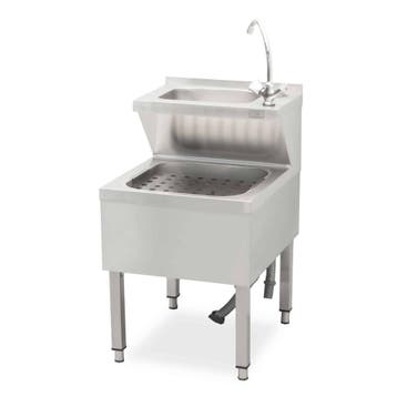 HCB Dubbele wasbak - uitgietbak - 50 cm - RVS, Verzenden, Nieuw in verpakking, Overige typen