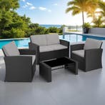 Wicker lounge Lucca - zwart / grijs, Verzenden, Nieuw