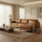 Leren hoekbank Match - 2.5-zits arm links + Longchair arm, 250 tot 300 cm, Bohemian, Industrieel, Modern, Scandinavisch, Hoekbank