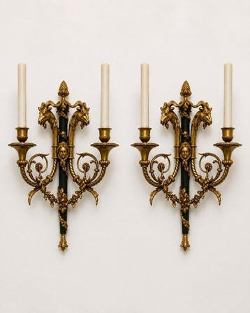 Wandlamp (2) - Verguld brons - Wandlampen Louis XVI Style