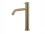 Qisani Flow wastafelkraan verhoogd Light gold, Ophalen of Verzenden, Nieuw, Rvs, Kraan