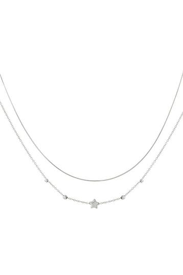 Goudlief Dubbellaagse sterrenketting (Gelaagde kettingen), Sieraden, Tassen en Uiterlijk, Kettingen, Verzenden, Nieuw, Zilver