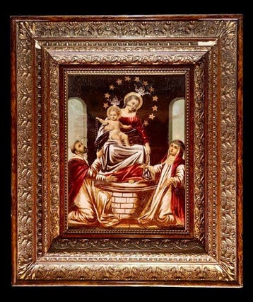 Oud heilig beeld - Madonna del Rosario di Pompei - XL - 51,5, Antiek en Kunst