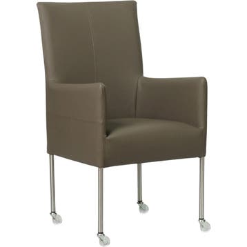 Set van 10 Leren eetkamerstoelen Spark - Toledo Smog, Ophalen of Verzenden, Nieuw, Leer, Vijf, Zes of meer stoelen