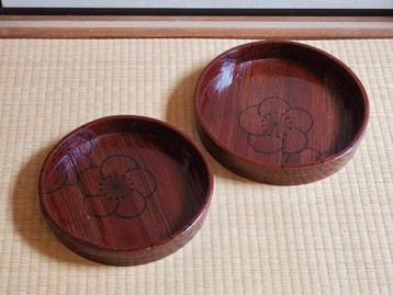 Dienblad - Japanse Shunkei-lakserveerschalen –
