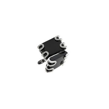 Witgouden manchetknopen met onyx en diamanten; 1,20 ct., Ophalen of Verzenden, Gebruikt, Goud