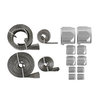 MR. GASKET FLEX-BRAID HOSE SLEEVE KIT - SILVER - RVS slang, Ophalen of Verzenden, Nieuw