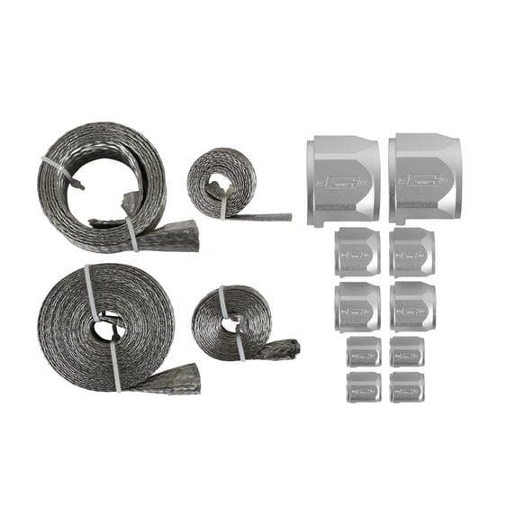 MR. GASKET FLEX-BRAID HOSE SLEEVE KIT - SILVER - RVS slang, Auto-onderdelen, Airco en Verwarming, Nieuw, Ophalen of Verzenden