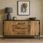 Dressoir Mangohout Neal 150 cm, Verzenden, Nieuw, Overige houtsoorten, Industriële meubels