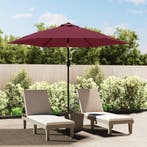 vidaXL Parasol met metalen paal 300 cm bordeauxrood, Verzenden, Nieuw, 3 tot 4 meter