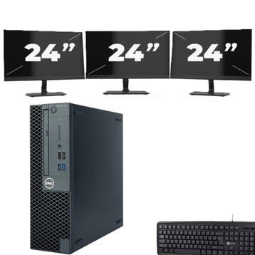 Dell OptiPlex 3070 SFF -   i3-9e  - 8GB  - 256GB  + 3x 24 in, Computers en Software, Desktop Pc's, Verzenden, 8 GB, Refurbished