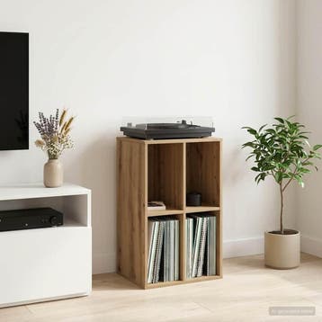 vidaXL Platenkast Artisanaal eiken 44,5 x 36,5 x 74,5 cm, Huis en Inrichting, Verzenden, Nieuw