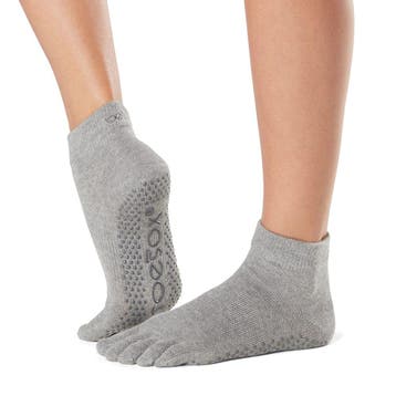 Toesox Yoga Ankle Grip Socks teensokken  Grijs - 43-45, Sport en Fitness, Verzenden, Nieuw, Kleding