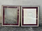 Lijst (2) - Hout, zilverfolie - paar vintage lijsten
