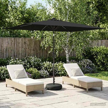 vidaXL Tuinparasol met LED-lampen en voet 200 x 300 cm, Verzenden, Nieuw, 1 tot 2 meter