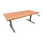 Zit-sta Bureau 160x80 cm, handmatig met zwengel verstelbaar, Ophalen of Verzenden, Gebruikt