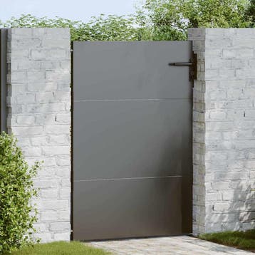 vidaXL Tuinpoort 85 x 125 cm Poedergecoat staal Zwart, Verzenden, Nieuw