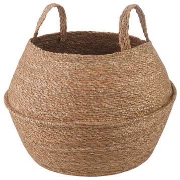vidaXL Plantenpot met handvatten Naturel Ø 45 x 36 cm 100%, Verzenden, Nieuw, 30 tot 60 cm