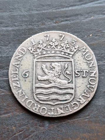 Nederland, Zeeland 6 Stuiver Scheepjesschelling 1773, Postzegels en Munten