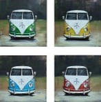 3D art metaalschilderij 4 luik Volkswagen busjes, Huis en Inrichting, Woonaccessoires | Overige, Ophalen of Verzenden, Nieuw