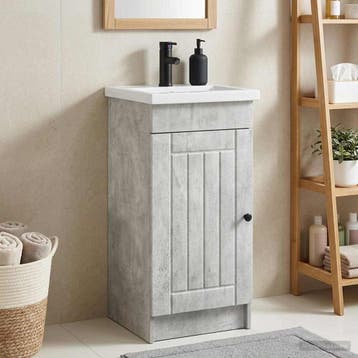 vidaXL Badkamermeubel met Wasbak Betongrijs 42 x 40 x 84,5, Verzenden, Nieuw