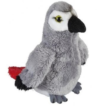 Grijze roodstaartpapegaai knuffel - pluche - 15 cm - vogel, Verzenden, Nieuw