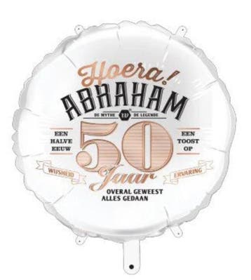Foil Ballon Hoera Abraham 50 jaar, Hobby en Vrije tijd, Feestartikelen, Verzenden, Nieuw, Feestartikel, Abraham of Sarah
