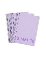 HEMA Collegeblokken lila A4 geruit 10mm - 3 stuks, Diversen, Verzenden, Nieuw