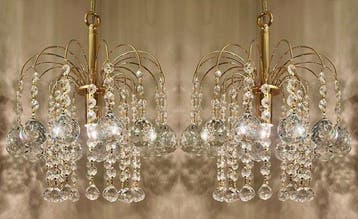 Louis LX - Swarovski - Kroonluchter - Kristal, Bladgoud -