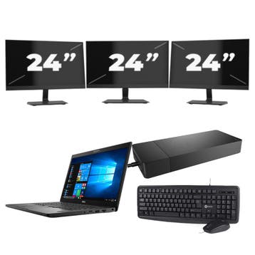 Dell Latitude 7490 -   i7-8e 8GB  - 256GB  + 3x 24 inch, Computers en Software, Windows Laptops, 8e Generatie, Qwerty, Verzenden