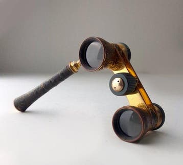 Toneelkijker - Emil Busch Multinort gilt-brass & leather