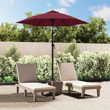 vidaXL Parasol 200x224 cm aluminium bordeauxrood, Verzenden, Nieuw, 2 tot 3 meter