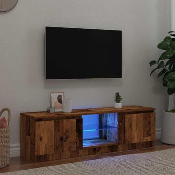 vidaXL Tv-meubel met LED 120x30x36 cm bewerkt hout oud hout, Minder dan 50 cm, Verzenden, Nieuw, Minder dan 100 cm