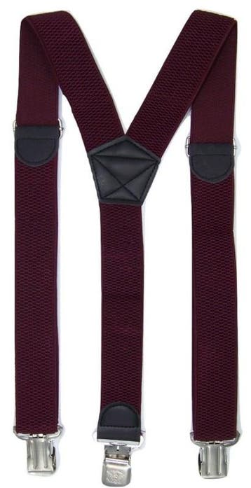Bordeauxrode Bretels met de sterkste stalen clips, Kleding | Heren, Verzenden, Nieuw