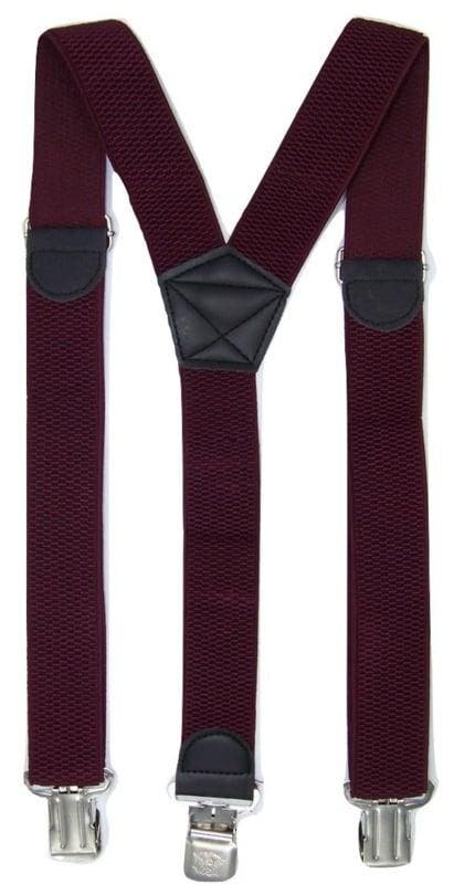 Bordeauxrode Bretels met de sterkste stalen clips, Kleding | Heren, Riemen en Ceinturen, Nieuw, Verzenden