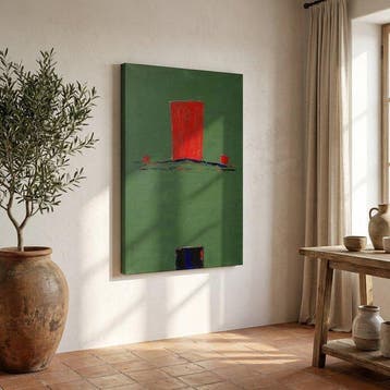 Maurizio Valch (1972) - XXL - Green Field with Red Monolith