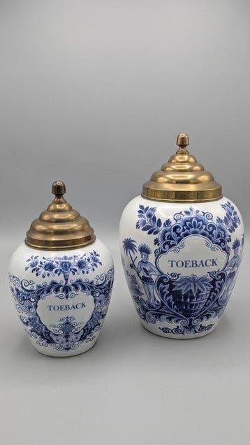 Oud Delft - Tabakspot (2) - Verguld messing - Toeback