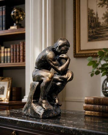 Beeld, The Thinker - Iron - 25.5 cm - IJzer