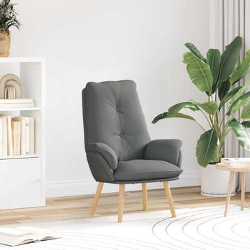vidaXL Fauteuil Donkergrijs 69 x 74 x 93 cm Stof en, Verzenden, Nieuw