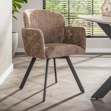 *WOONWINKEL* Draaibare Eetkamerstoel Mocca, Huis en Inrichting, Stoelen, Verzenden, Nieuw, Bruin, Stof
