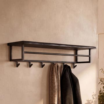 *WOONWINKEL* Zwarte Kapstok Boomstam Plank, Huis en Inrichting, Woonaccessoires | Kapstokken, Verzenden, Nieuw